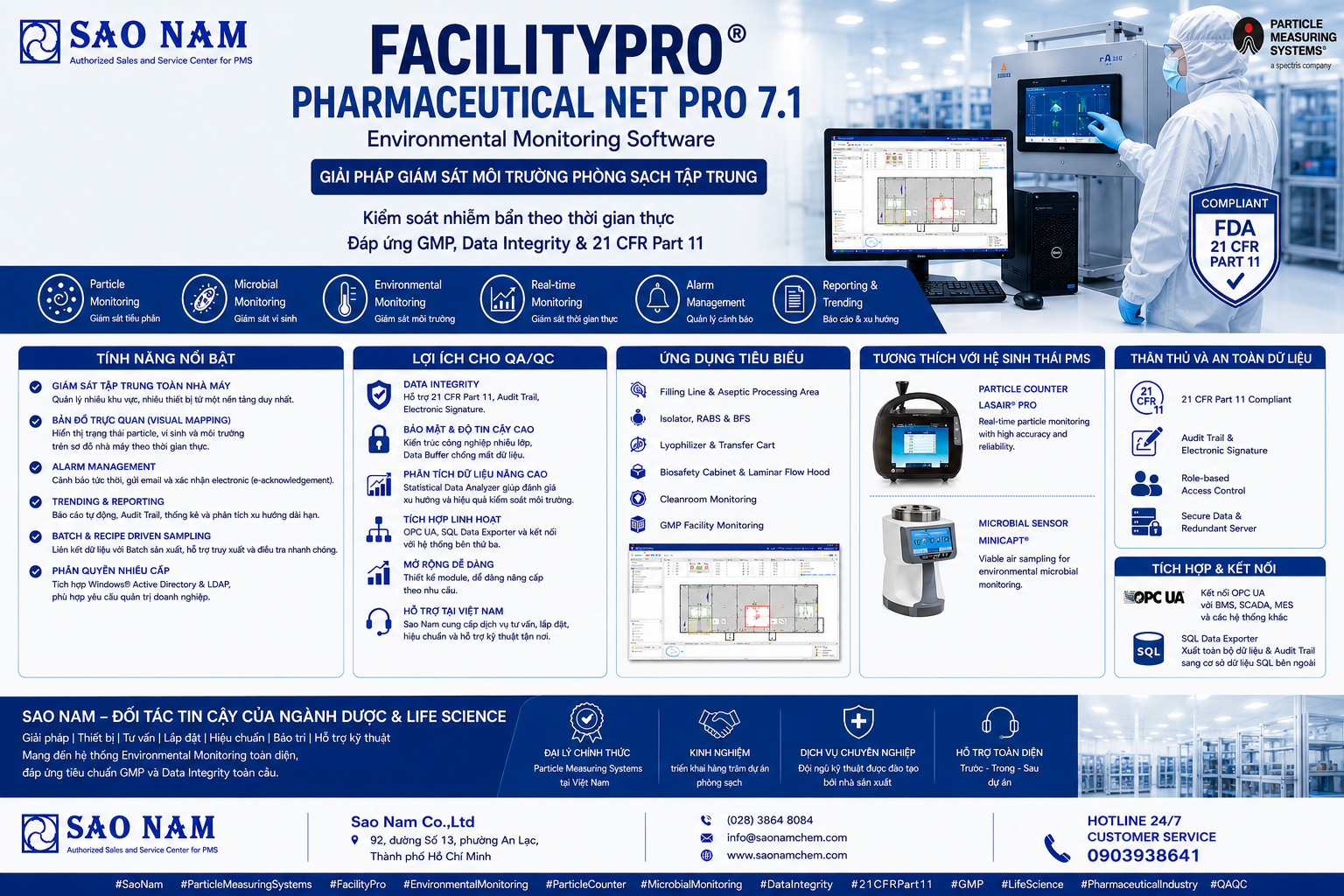 FacilityPro® Pharmaceutical Net Pro 7.1 – Phần mềm giám sát môi trường phòng sạch cho ngành Dược & Life Science